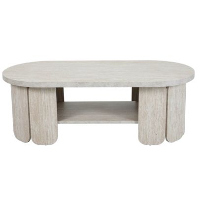 Table basse en MDF effet bois blanc  Oviala