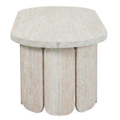 Table basse en MDF effet bois blanc  Oviala