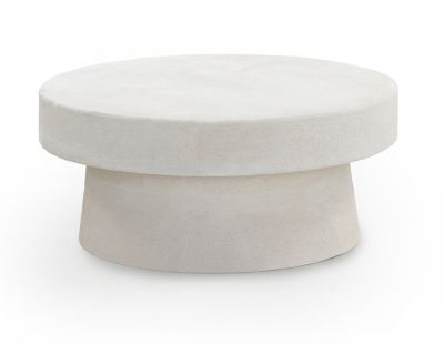 Table basse en polyrésine couleur ciment blanc