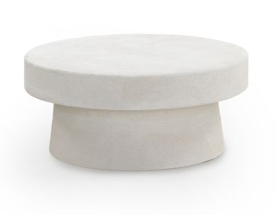 Table basse en polyrésine couleur ciment blanc