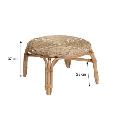 Table basse en rotin ronde Nohan
