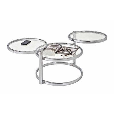 Table Basse en Verre "Blaise" 140cm Argent