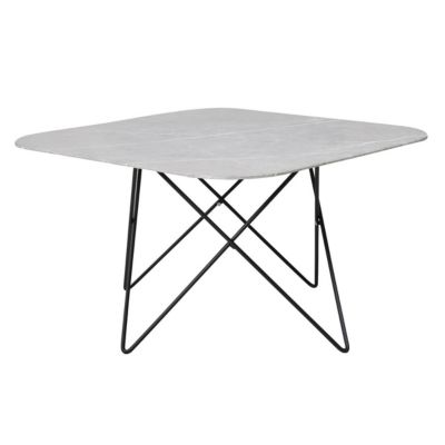 Table Basse en Verre Marbré "Tristar" 80cm Gris