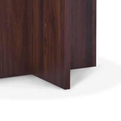 Table basse en verre transparent moderne GIULIA noyer