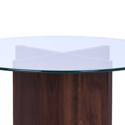 Table basse en verre transparent moderne GIULIA noyer