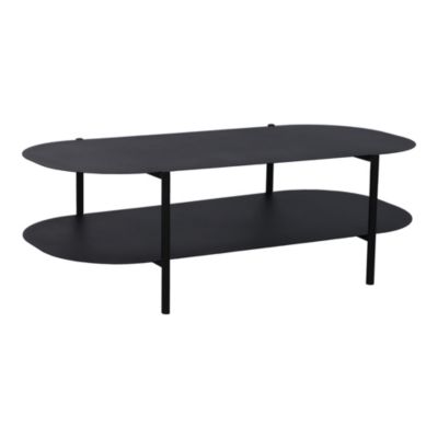 Table basse Enebakk acier 112 x 62 x 41 cm noir mat en.casa
