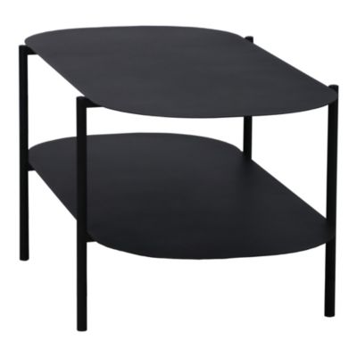Table basse Enebakk acier 112 x 62 x 41 cm noir mat en.casa