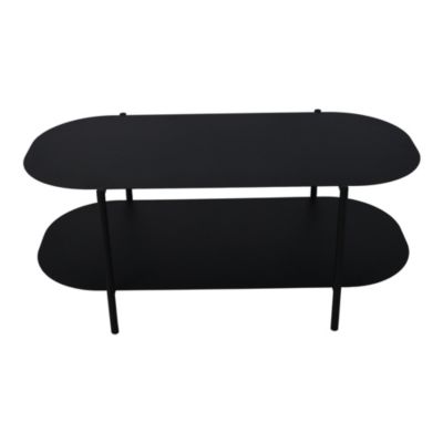 Table basse Enebakk acier 112 x 62 x 41 cm noir mat en.casa