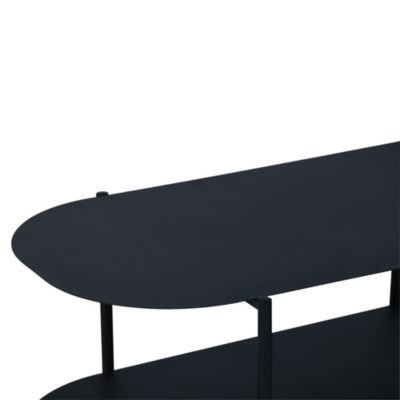 Table basse Enebakk acier 112 x 62 x 41 cm noir mat en.casa