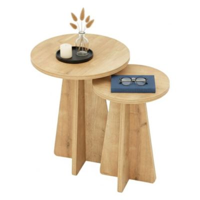Table basse Eridani, Table basse, Porte-revues pour canapé, Etagère de salon, 40x40h50 cm, Chêne