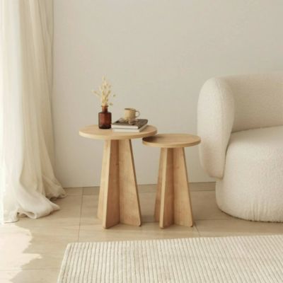 Table basse Eridani, Table basse, Porte-revues pour canapé, Etagère de salon, 40x40h50 cm, Chêne