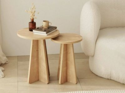 Table basse Eridani, Table basse, Porte-revues pour canapé, Etagère de salon, 40x40h50 cm, Chêne