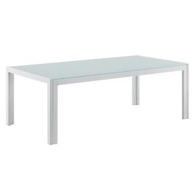 Table Basse Extérieure En Verre Blanc 100 X 50 X 35 Cm casa.pro