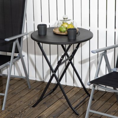 Table basse extérieure pour 2 personnes structure en acier gris foncé