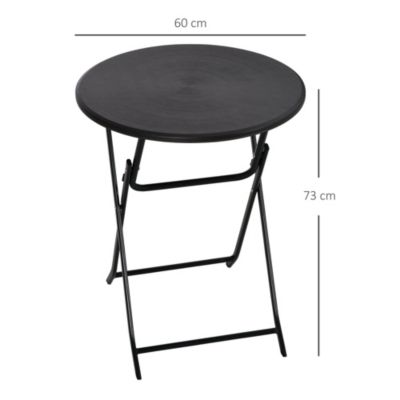 Table basse extérieure pour 2 personnes structure en acier gris foncé