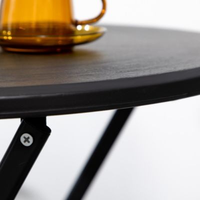 Table basse extérieure pour 2 personnes structure en acier gris foncé