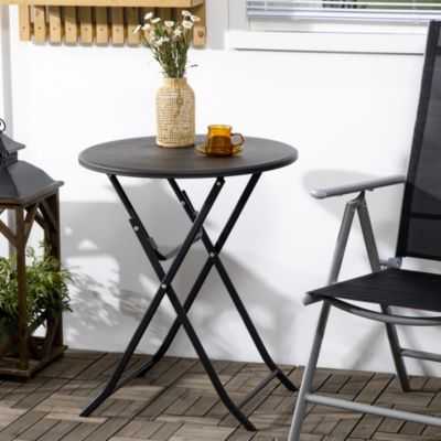 Table basse extérieure pour 2 personnes structure en acier gris foncé