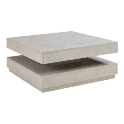 Table basse Florenz 76 x 76 x 38 cm effet béton clair en.casa