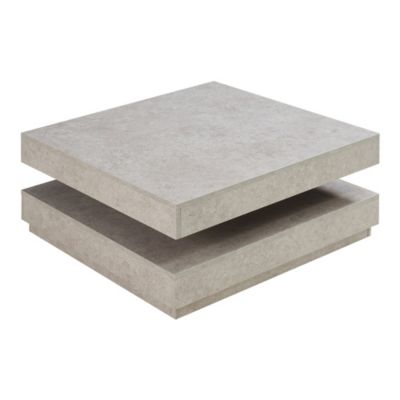 Table basse Florenz 76 x 76 x 38 cm effet béton clair en.casa