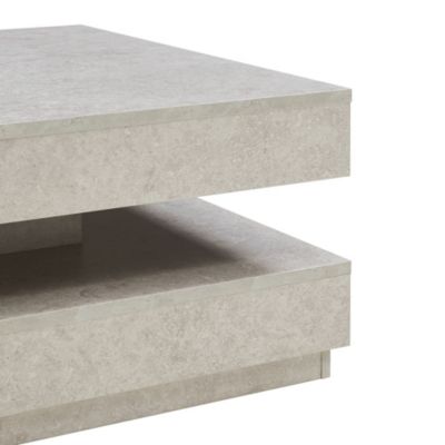 Table basse Florenz 76 x 76 x 38 cm effet béton clair en.casa
