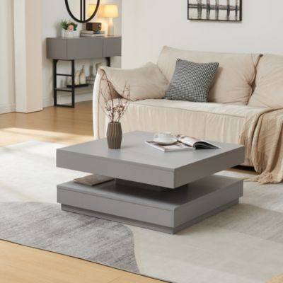 Table basse Florenz 76 x 76 x 38 cm gris clair en.casa