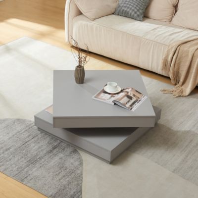 Table basse Florenz 76 x 76 x 38 cm gris clair en.casa