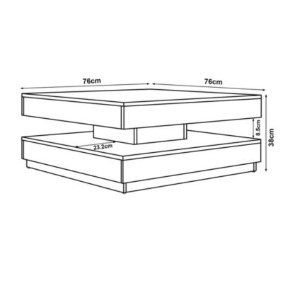 Table basse Florenz 76 x 76 x 38 cm gris clair en.casa
