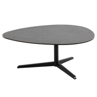 Table basse galet en céramique et pied en métal noir L100  - BARBARA