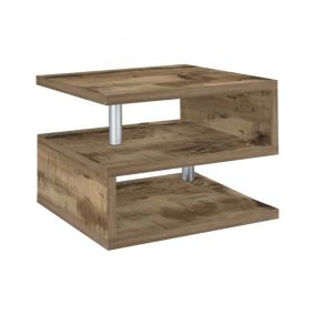 Table basse Gianni, Table basse de salon, Meuble de rangement bas, Table basse, 55x55h41 cm, Erable