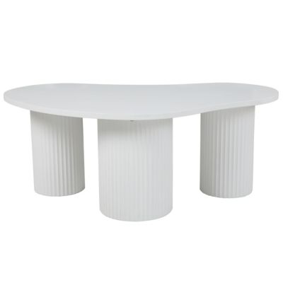 Table basse gigogne en mélaminé blanc  Oviala