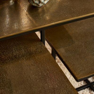 Table basse gigogne graphique à pieds croisés (lot de 3) KANO