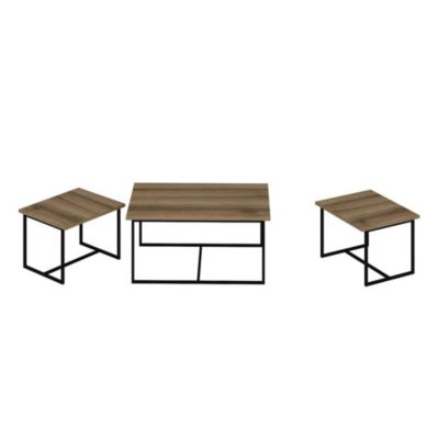 Table basse gigogne minimaliste effet noyer (lot de 3) JENA