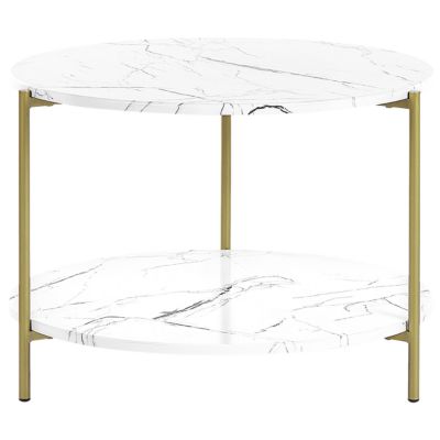 Table basse glamour enbois d'ingénierie blanc REVA