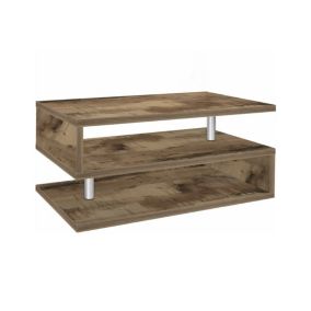 Table basse Goffredo, Table basse de salon, Meuble de rangement bas, Table basse, 90x55h41 cm, Erable