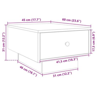 Table basse gris béton 60x45x31 cm bois d'ingénierie vidaXL