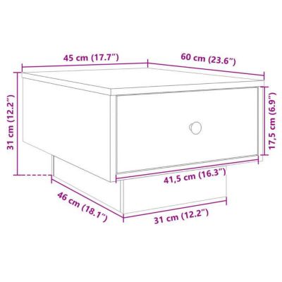 Table basse gris béton 60x45x31 cm bois d'ingénierie vidaXL
