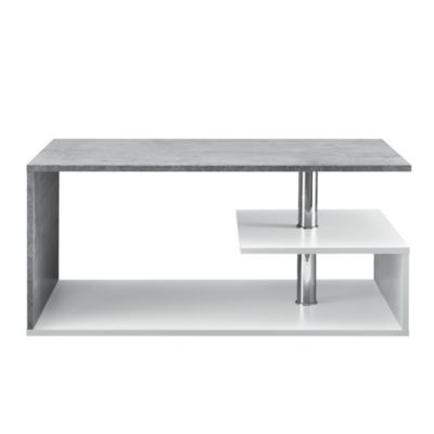 Table Basse Haarlem 90 x 50 x 41 cm Blanc Effet Béton en.casa