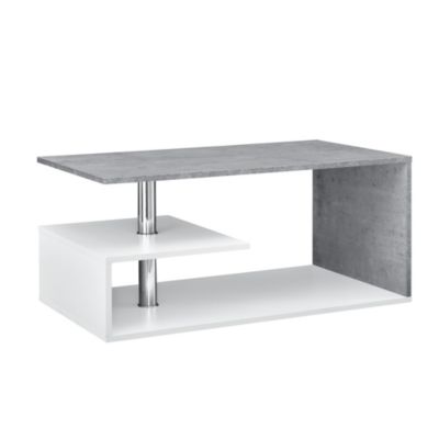 Table Basse Haarlem 90 x 50 x 41 cm Blanc Effet Béton en.casa