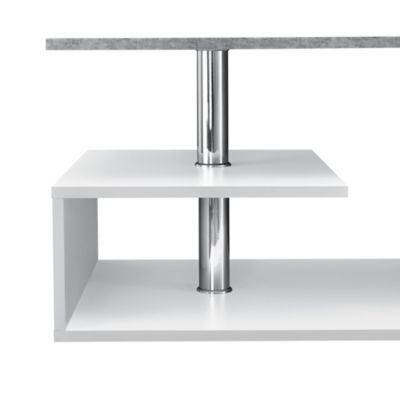 Table Basse Haarlem 90 x 50 x 41 cm Blanc Effet Béton en.casa