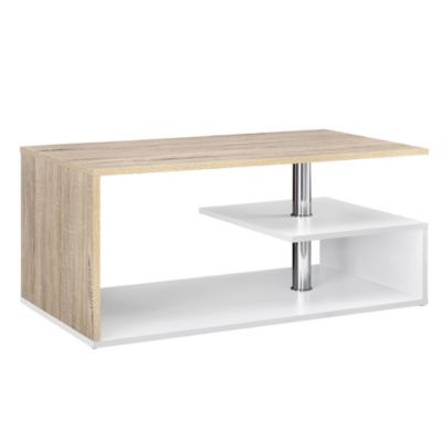 Table Basse Haarlem 90 x 50 x 41 cm Blanc Effet Chêne en.casa