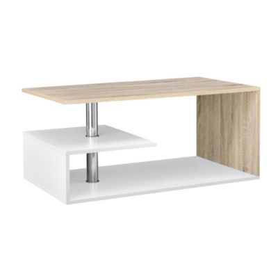 Table Basse Haarlem 90 x 50 x 41 cm Blanc Effet Chêne en.casa