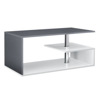 Table Basse Haarlem 90 x 50 x 41 cm Blanc Gris foncé en.casa