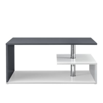 Table Basse Haarlem 90 x 50 x 41 cm Blanc Gris foncé en.casa