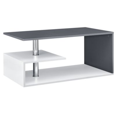Table Basse Haarlem 90 x 50 x 41 cm Blanc Gris foncé en.casa