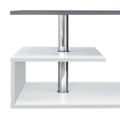 Table Basse Haarlem 90 x 50 x 41 cm Blanc Gris foncé en.casa