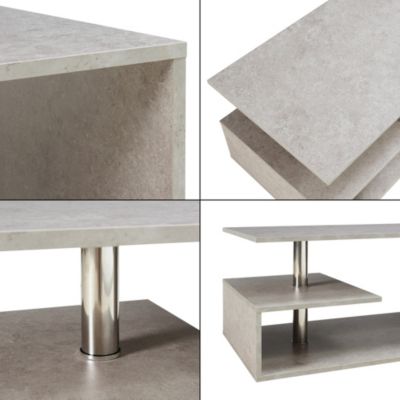 Table basse Haarlem 90 x 50 x 41 cm effet béton clair en.casa