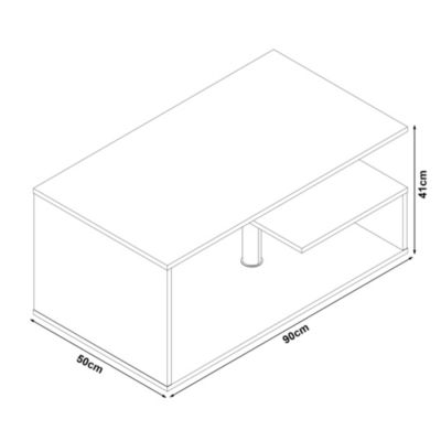 Table basse Haarlem 90 x 50 x 41 cm effet béton clair en.casa