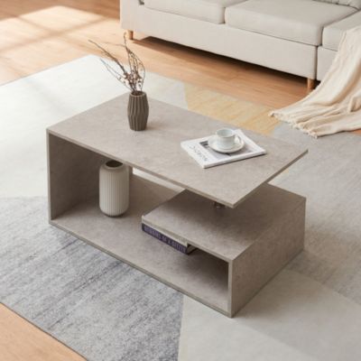 Table basse Haarlem 90 x 50 x 41 cm effet béton clair en.casa