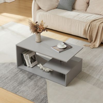 Table basse Haarlem 90 x 50 x 41 cm gris clair en.casa