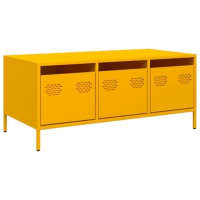 Table basse jaune moutarde 101,5x50x43,5cm acier laminé à froid vidaXL